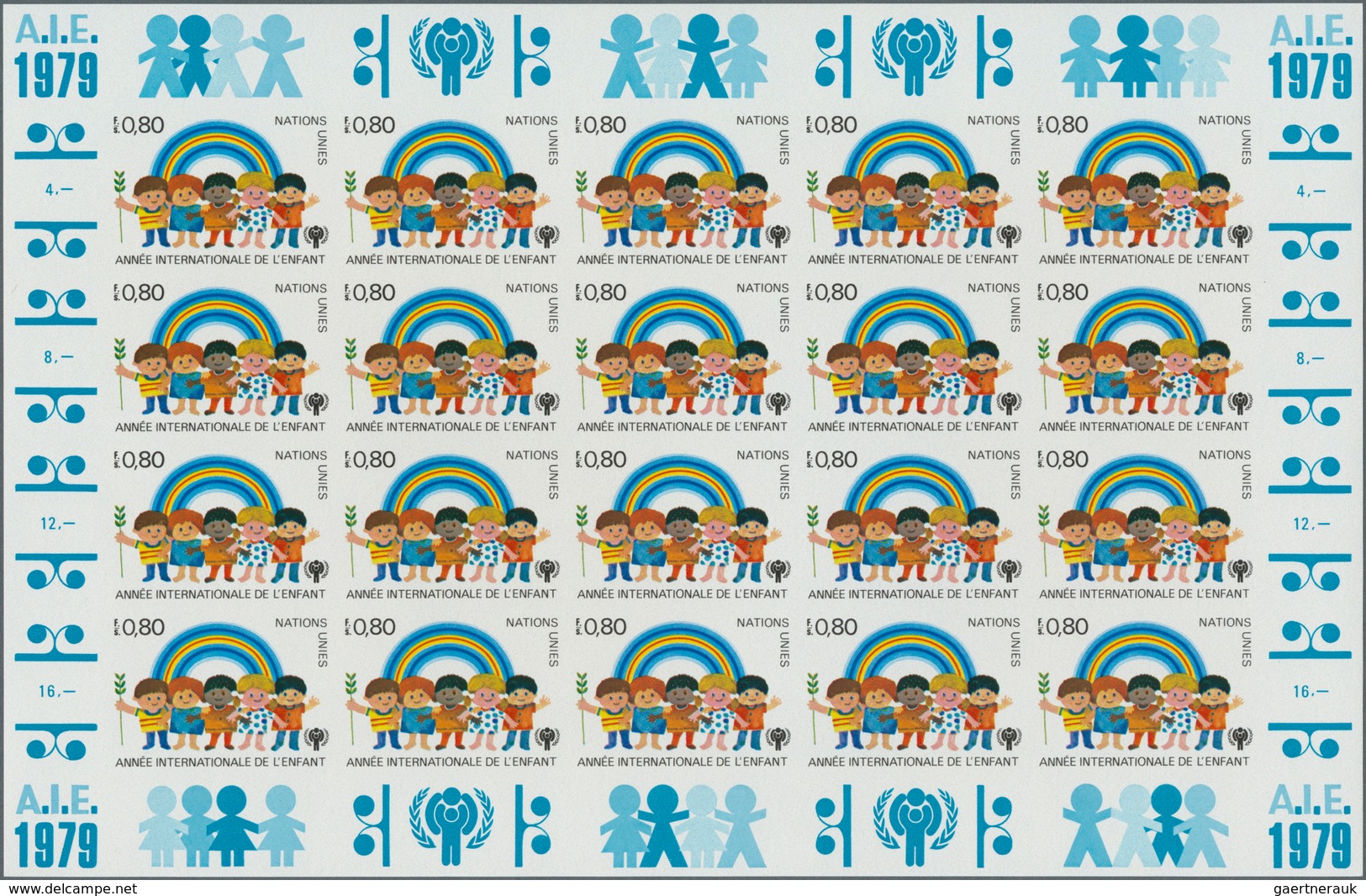 16507 Vereinte Nationen - Genf: 1979, International Year Of The Child Set Of Two Values In Complete IMPERF - Ungebraucht