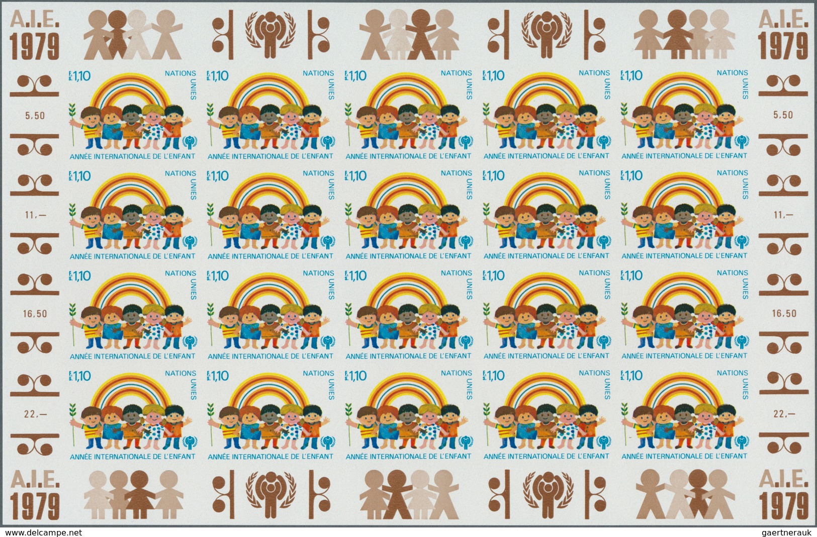 16507 Vereinte Nationen - Genf: 1979, International Year Of The Child Set Of Two Values In Complete IMPERF - Neufs