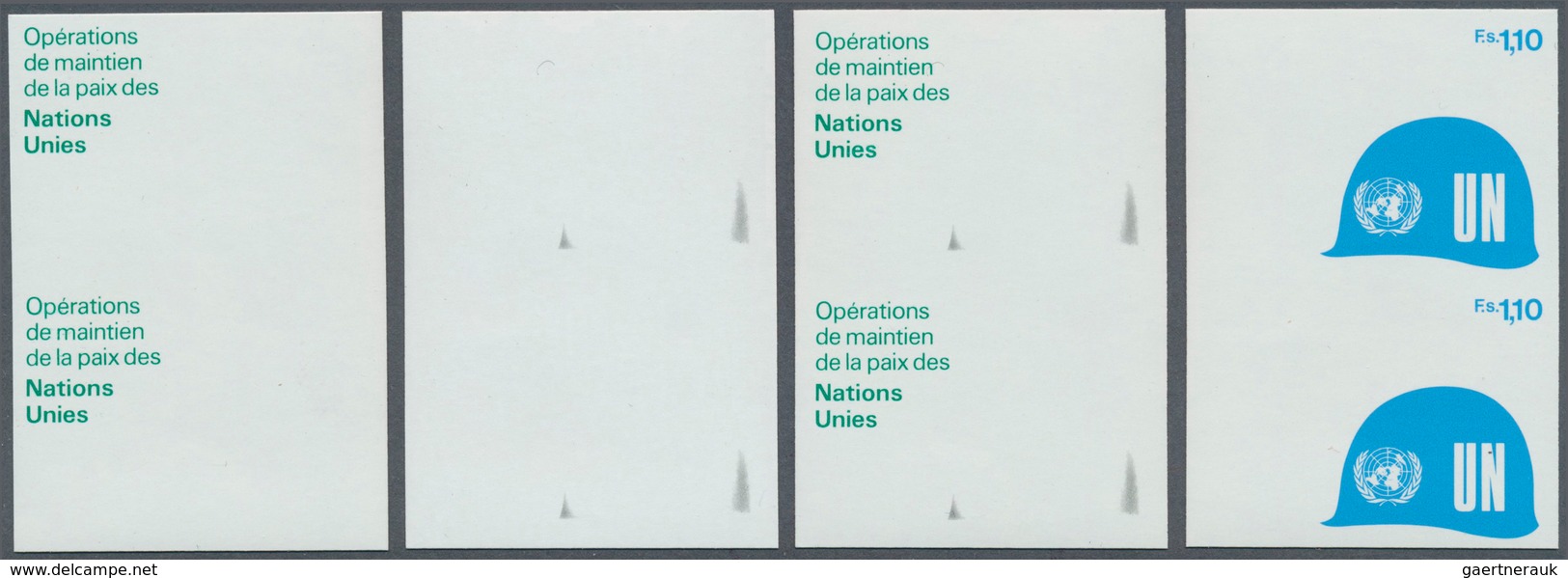 16511 Vereinte Nationen - Genf: 1980. Progressive Proof (4 Phases) In Vertical Pairs For The Issue "Peace- - Ungebraucht