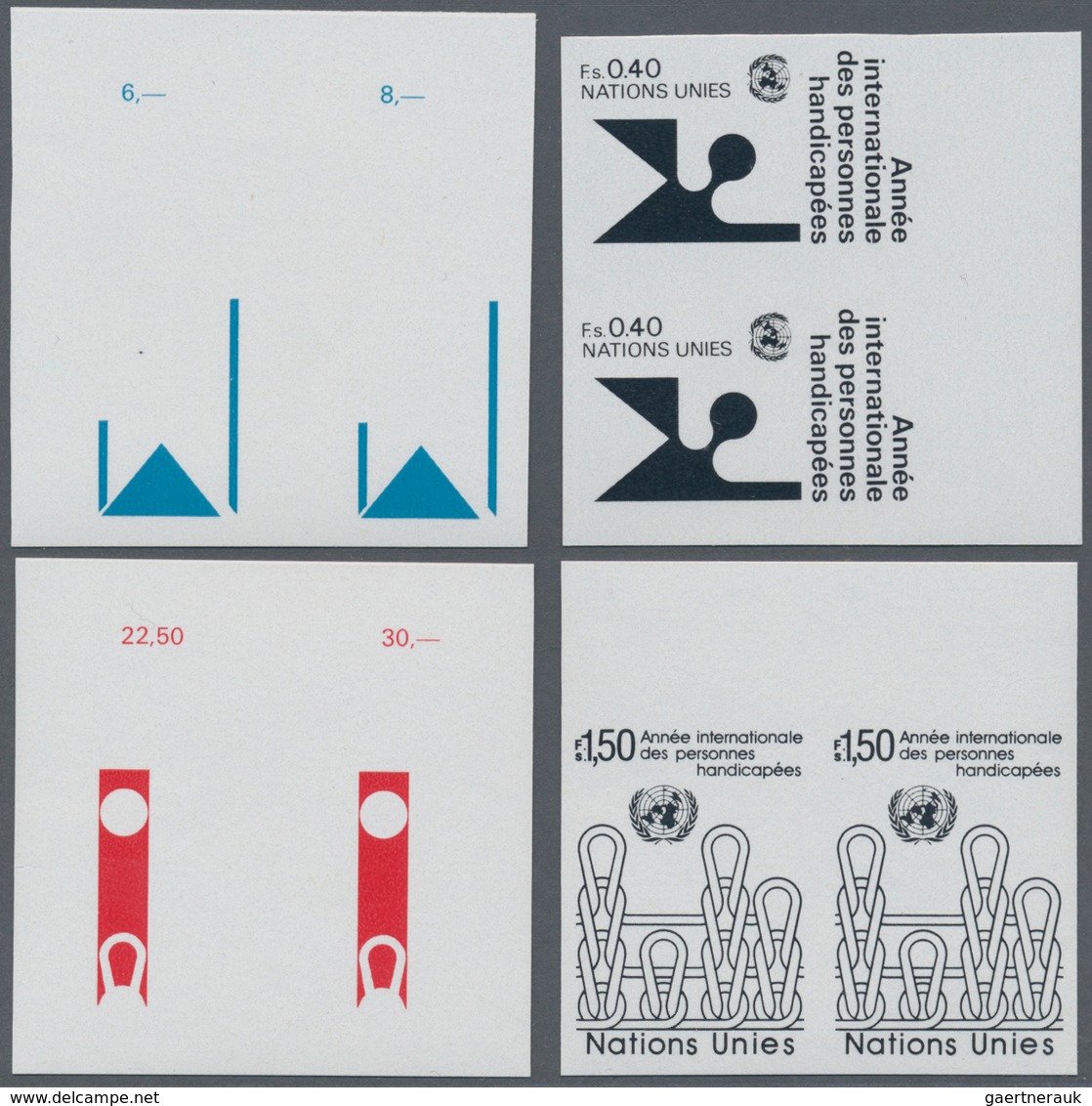 16514 Vereinte Nationen - Genf: 1981. Progressive Proofs (2 Phases) In Pairs For The Complete Issue "Intl. - Neufs