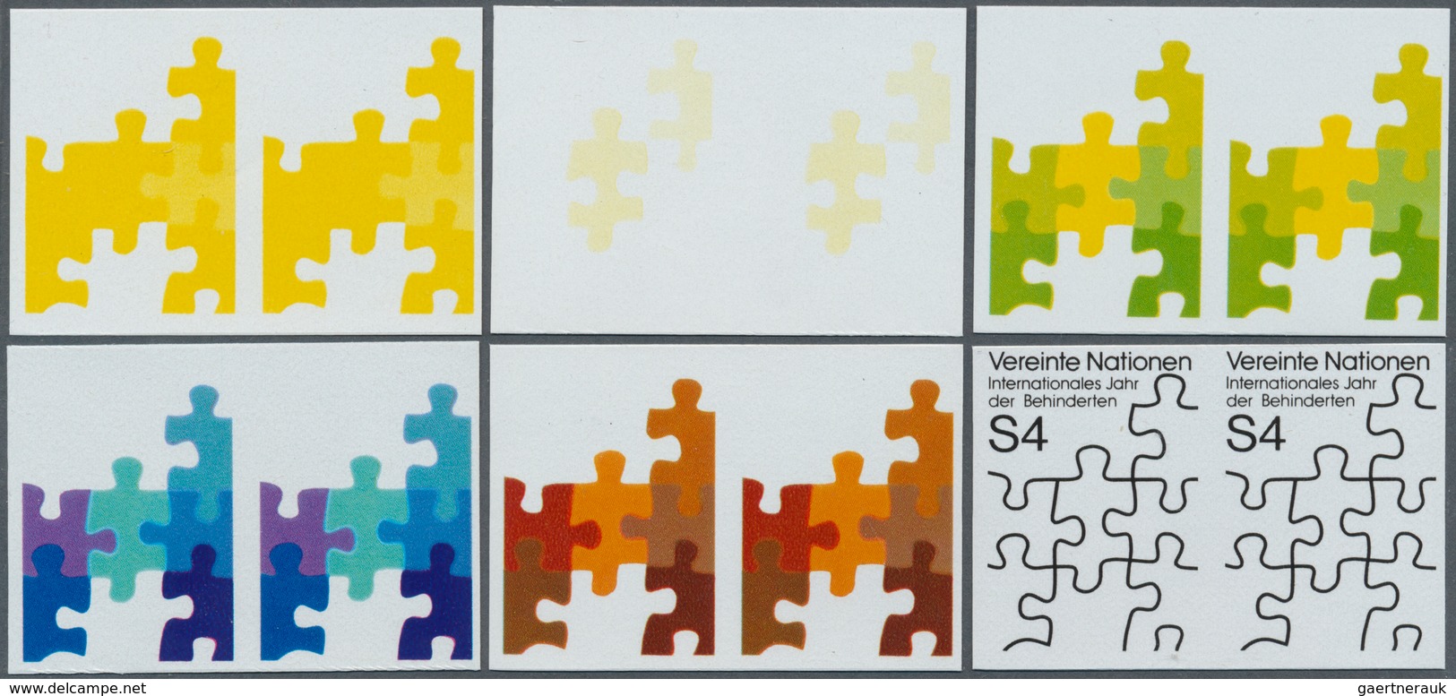 16579 Vereinte Nationen - Wien: 1981. Progressive Proof (6 Phases), Viz Color Separations, In Horizontal P - Ungebraucht