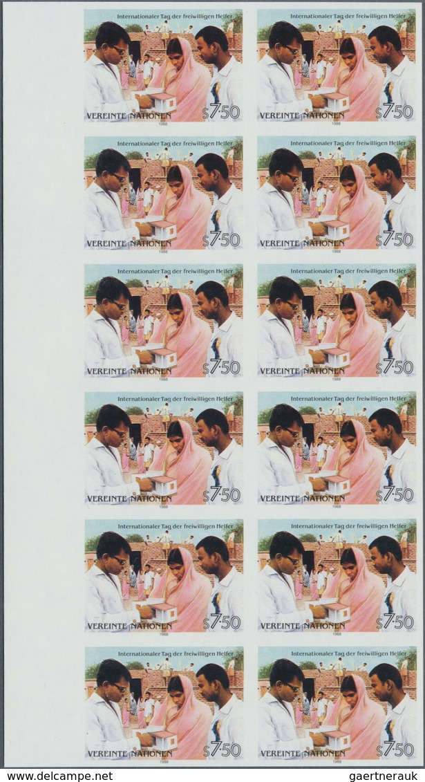 16586 Vereinte Nationen - Wien: 1988. IMPERFORATE Margin Block Of 12 For The 7.50s Value Of The Issue "Int - Ungebraucht