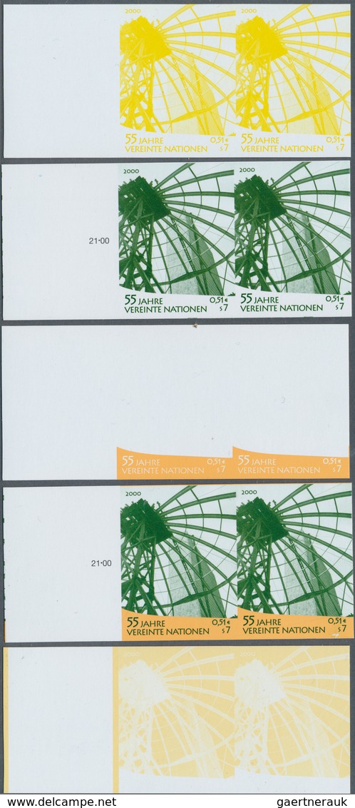 16606 Vereinte Nationen - Wien: 2000. Progressive Proof (10 Phases), Viz Color Separations, In Horizontal - Ungebraucht