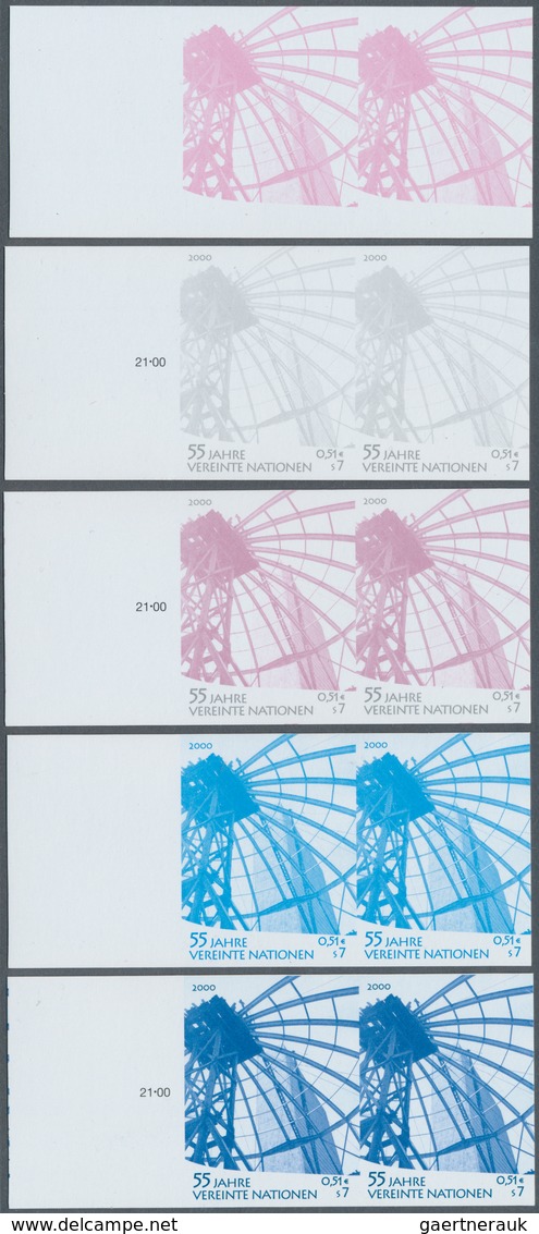 16606 Vereinte Nationen - Wien: 2000. Progressive Proof (10 Phases), Viz Color Separations, In Horizontal - Ungebraucht