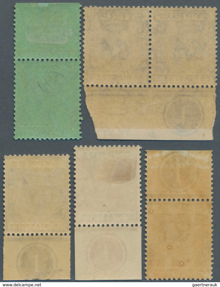 16620 Zypern: 1924/1925, KGV Definitives 15 Different Stamps All From Margins With PLATE NUMBERS (controls - Sonstige & Ohne Zuordnung