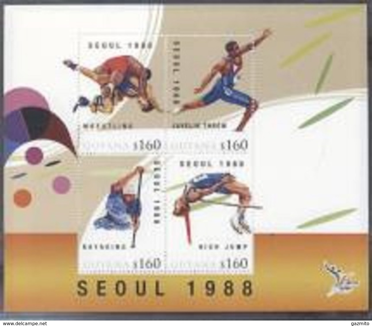 Guyana 2010, Olympic Games Story, Seoul 1988, Fight, Rowing, Personalized, 4val In BF - Estate 1988: Seul