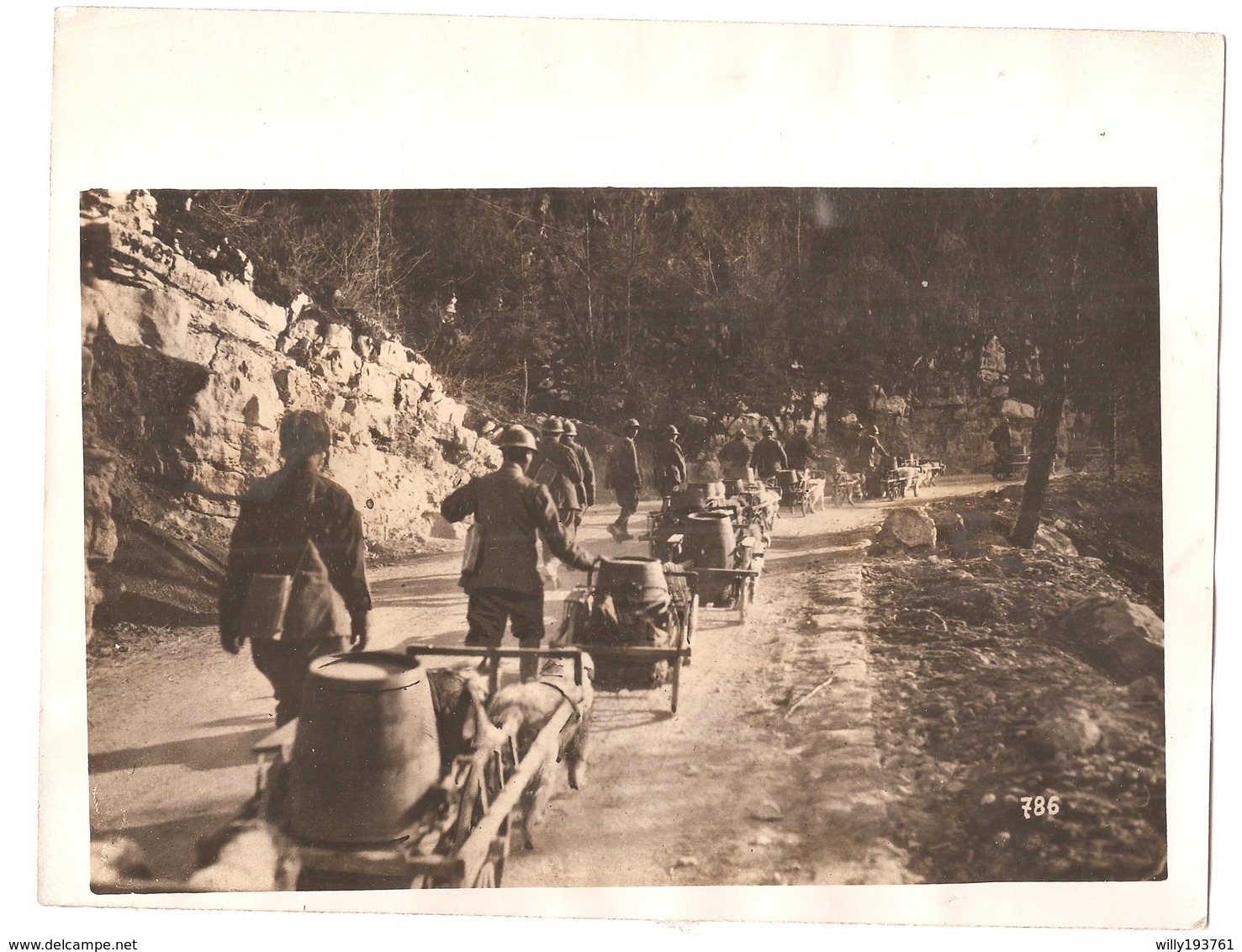 Photo 1914 1918 Chariot De Chien Armée Francaise ( Avec Boïtes De Vin ?) - War 1914-18