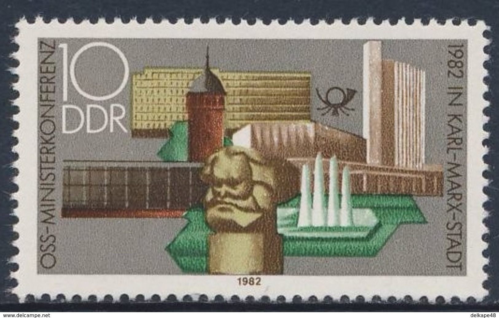 DDR Germany 1982 Mi 2732 ** Karl-Marx-Monument, Bauwerke In Chemnitz (Karl-Marx-Stadt) - OSS - Monumenten