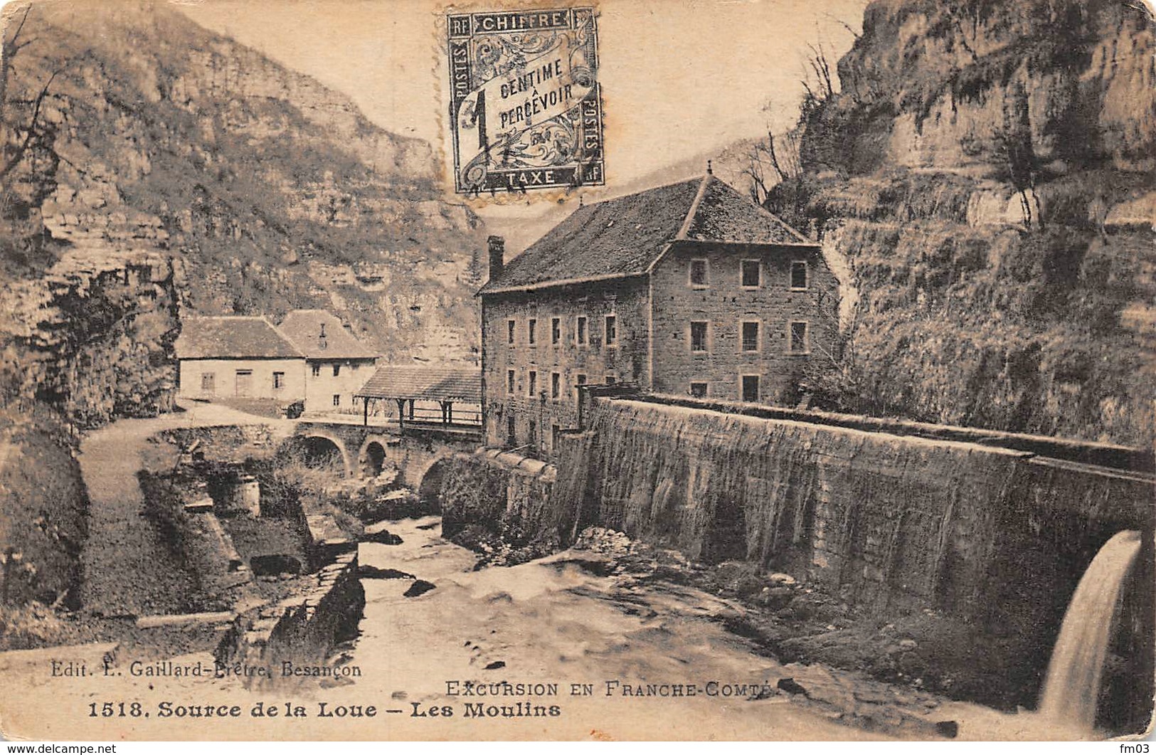 Mouthier Moulin Source De La Loue Gaillard Prêtre 1518 Canton Ornans - Autres & Non Classés