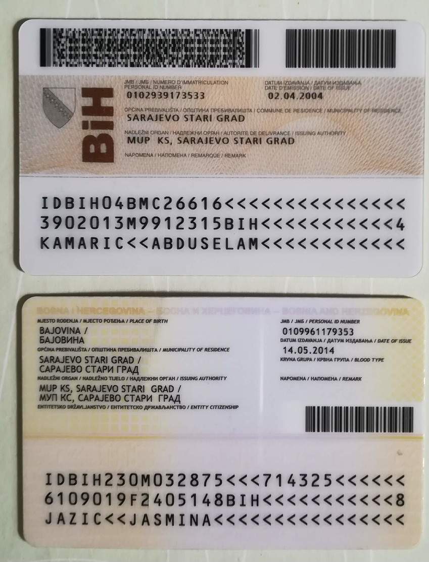 PASSPORT AND IDENTITY CARD BOSNIA AND HERZEGOVINA 4 PCS - Documenti Storici