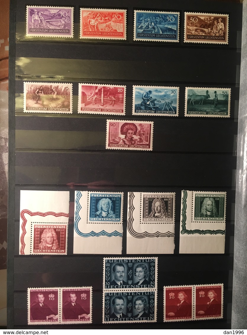 COLLECTION of Liechtenstein Stamps in 1 Stock Books