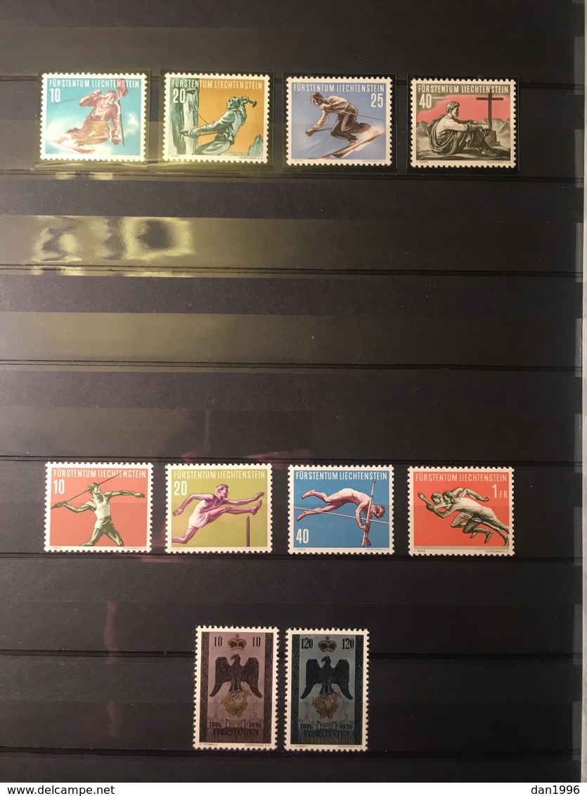 COLLECTION of Liechtenstein Stamps in 1 Stock Books