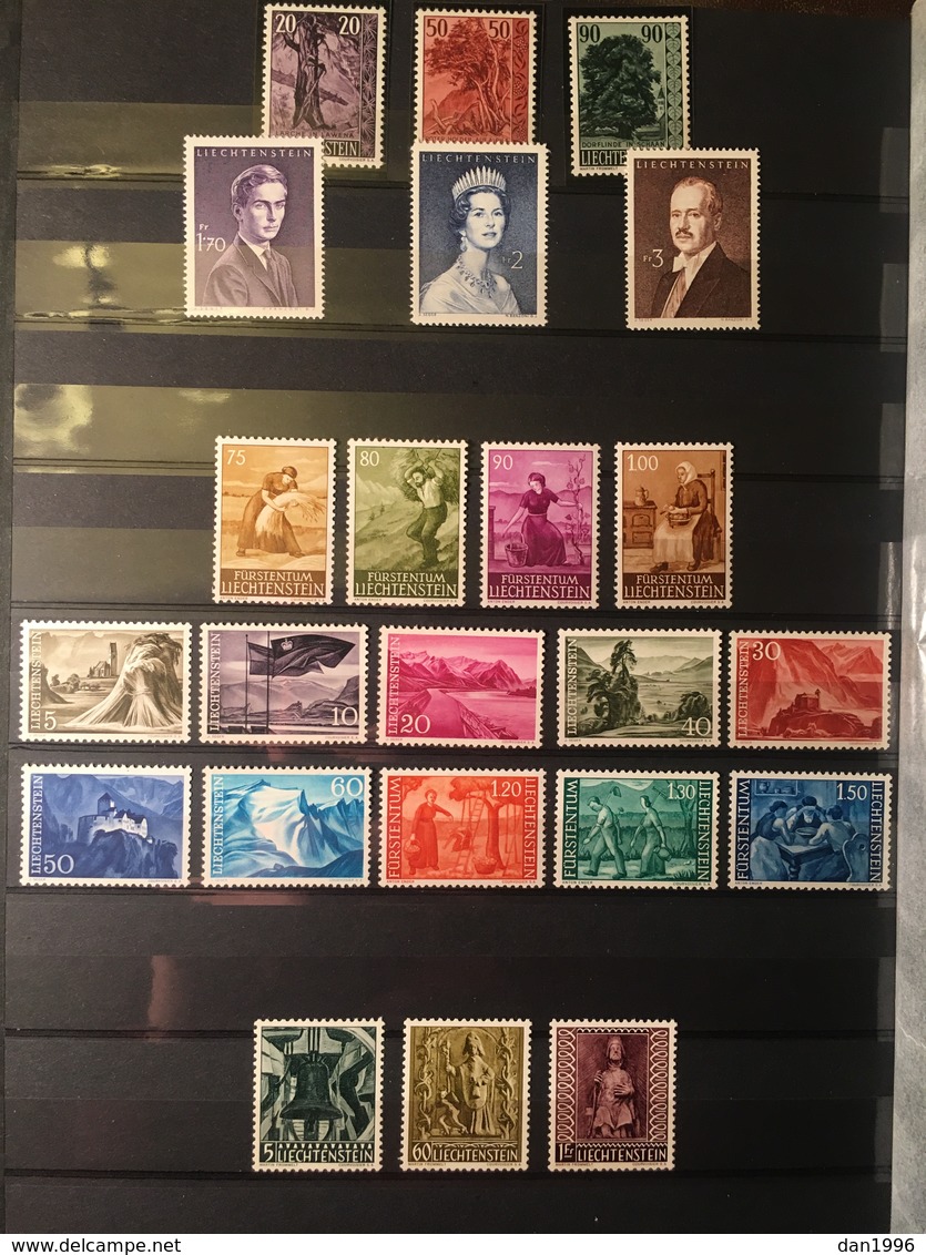 COLLECTION of Liechtenstein Stamps in 1 Stock Books