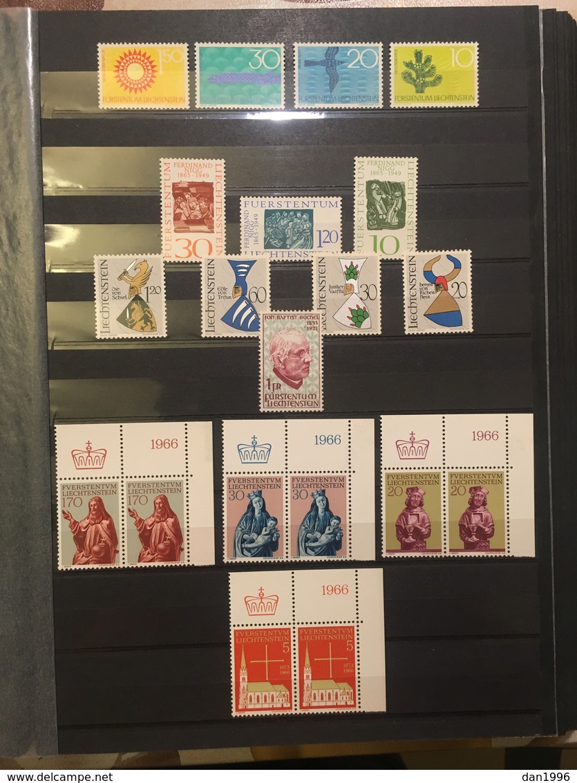 COLLECTION of Liechtenstein Stamps in 1 Stock Books