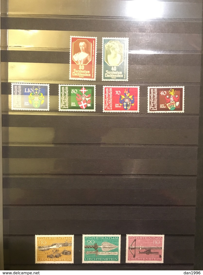 COLLECTION of Liechtenstein Stamps in 1 Stock Books