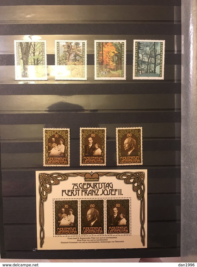 COLLECTION of Liechtenstein Stamps in 1 Stock Books