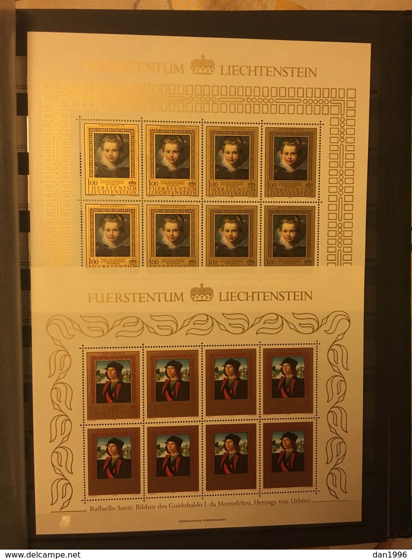 COLLECTION of Liechtenstein Stamps in 1 Stock Books