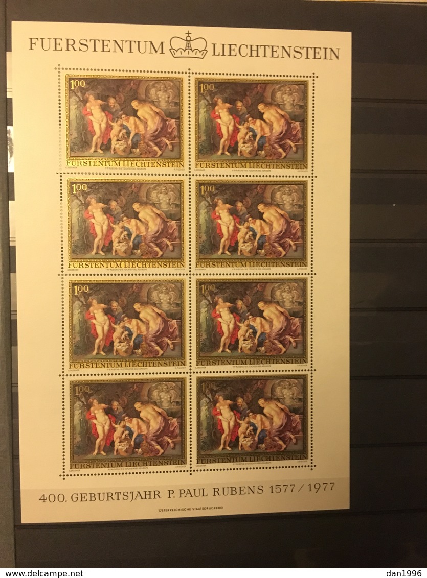 COLLECTION of Liechtenstein Stamps in 1 Stock Books