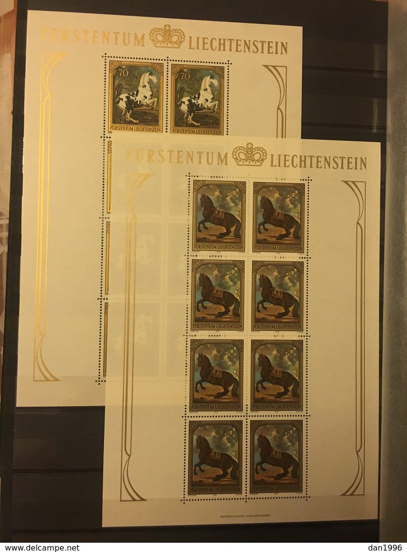 COLLECTION of Liechtenstein Stamps in 1 Stock Books