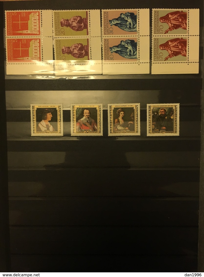 COLLECTION of Liechtenstein Stamps in 1 Stock Books