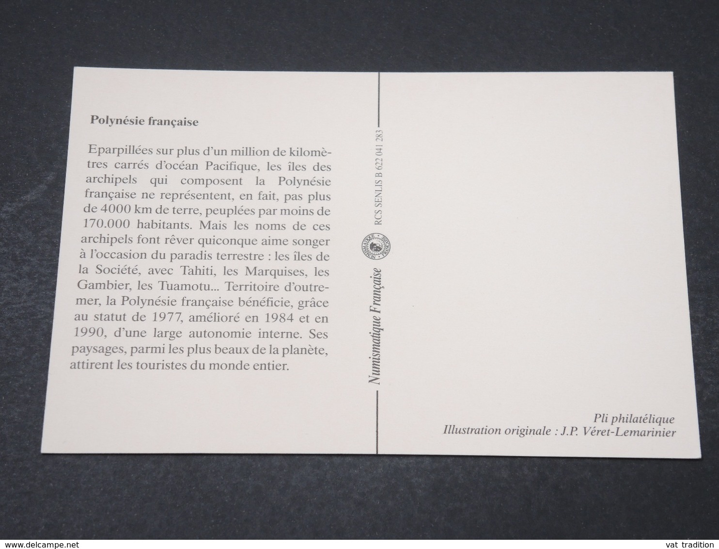 POLYNÉSIE FRANÇAISE - Carte  Maximum  Tahiti En 1991 - L 16604 - Tarjetas – Máxima