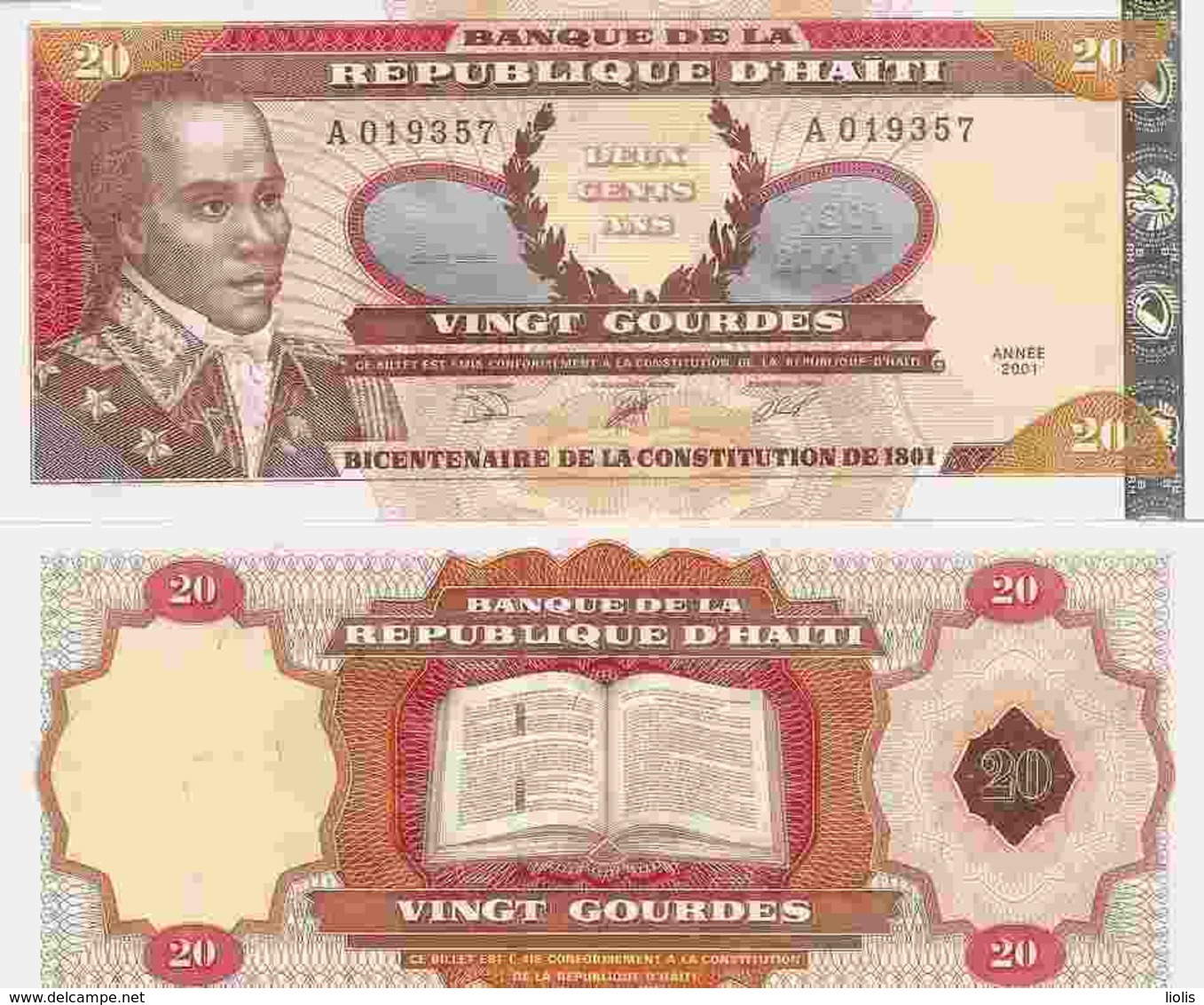 Haiti  P271A  20 Gourdes  2001  UNC - Haiti