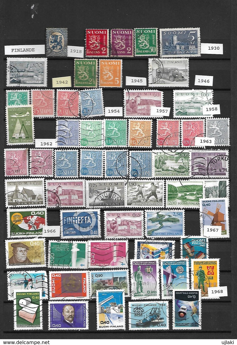 FINLANDE Mini  Collection De 260 TP Poste, PA ,tbre Distrib. ALAND - Collections