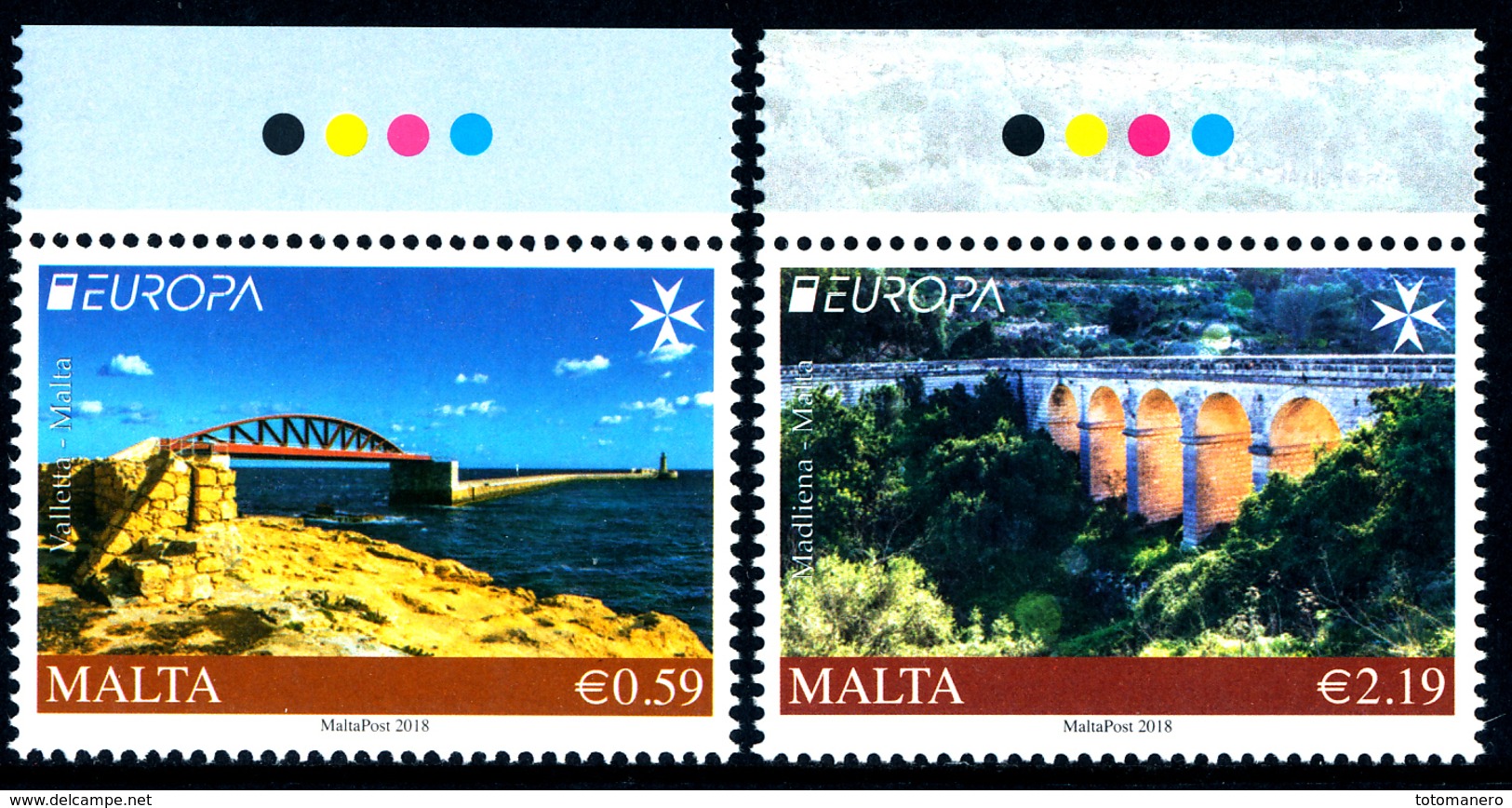 MALTA EUROPA 2018 "Bridges" Set Of 2v** - 2018