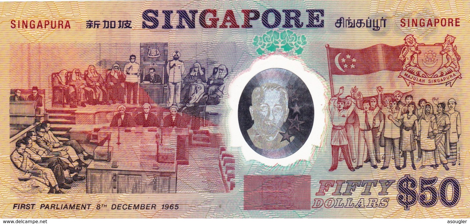 SINGAPORE  50 Dollars ND 1990 P-31 UNC "free Shipping Via Registered Air Mail" - Singapore