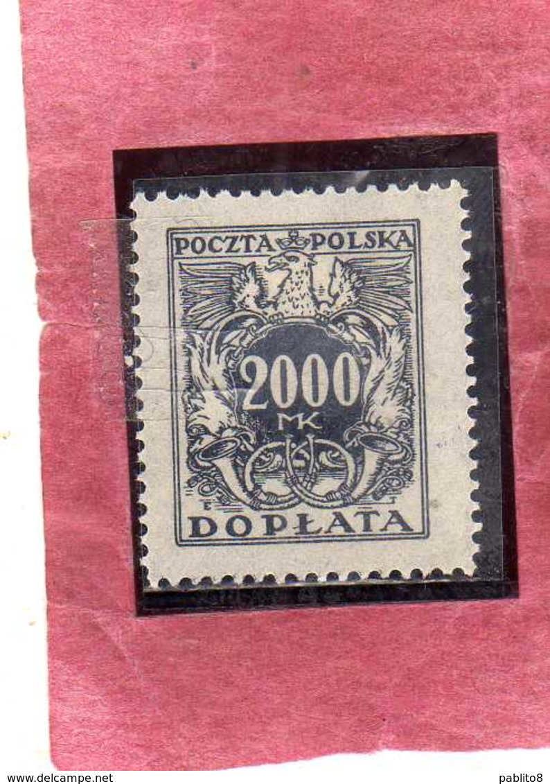 POLONIA POLAND POLSKA 1923 POSTAGE DUE STAMPS SEGNATASSE TASSE TAXE 2000m MH - Postage Due