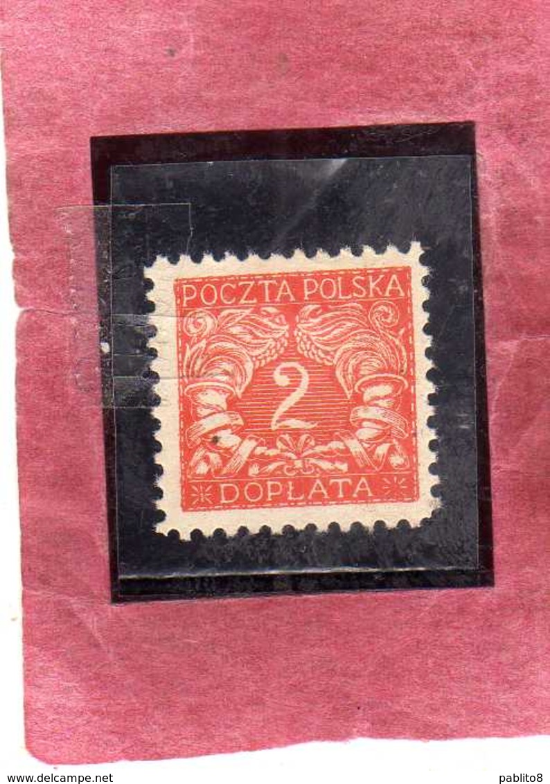 POLONIA POLAND POLSKA 1919 POSTAGE DUE STAMPS SEGNATASSE TASSE TAXE NUMERALS CIFRA 2m MH - Postage Due
