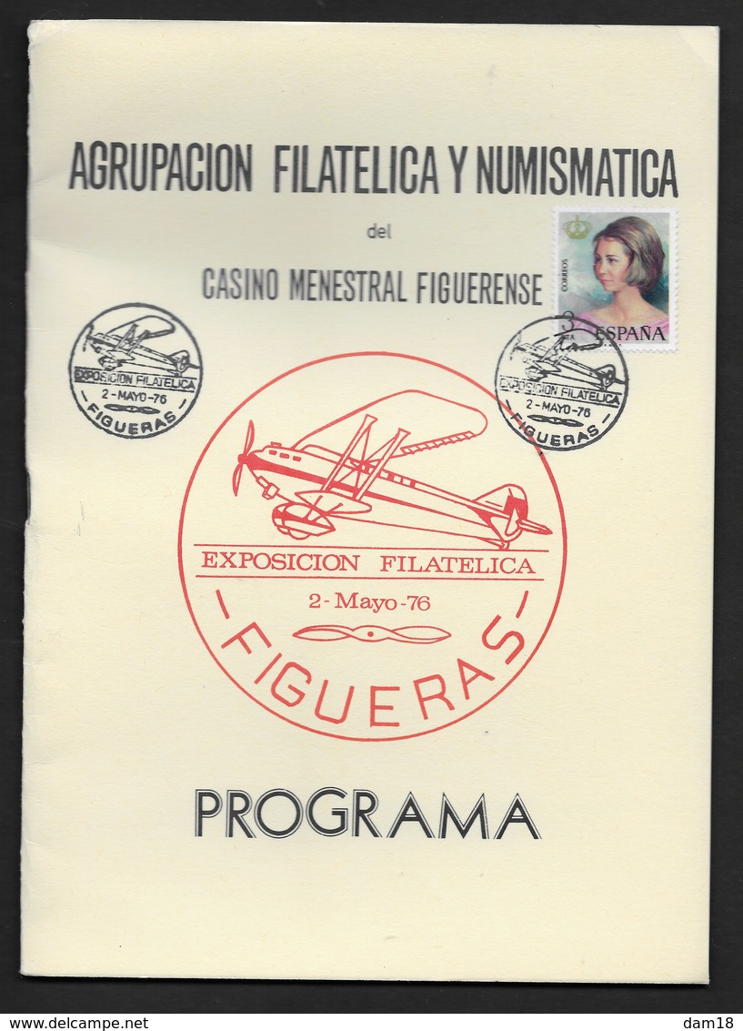 ESPAGNE PROGRAMA EXPOSICION FILATELICA FIGUERAS 1976 8 PAGES + COUVERTURE CARTONNEE - Other & Unclassified