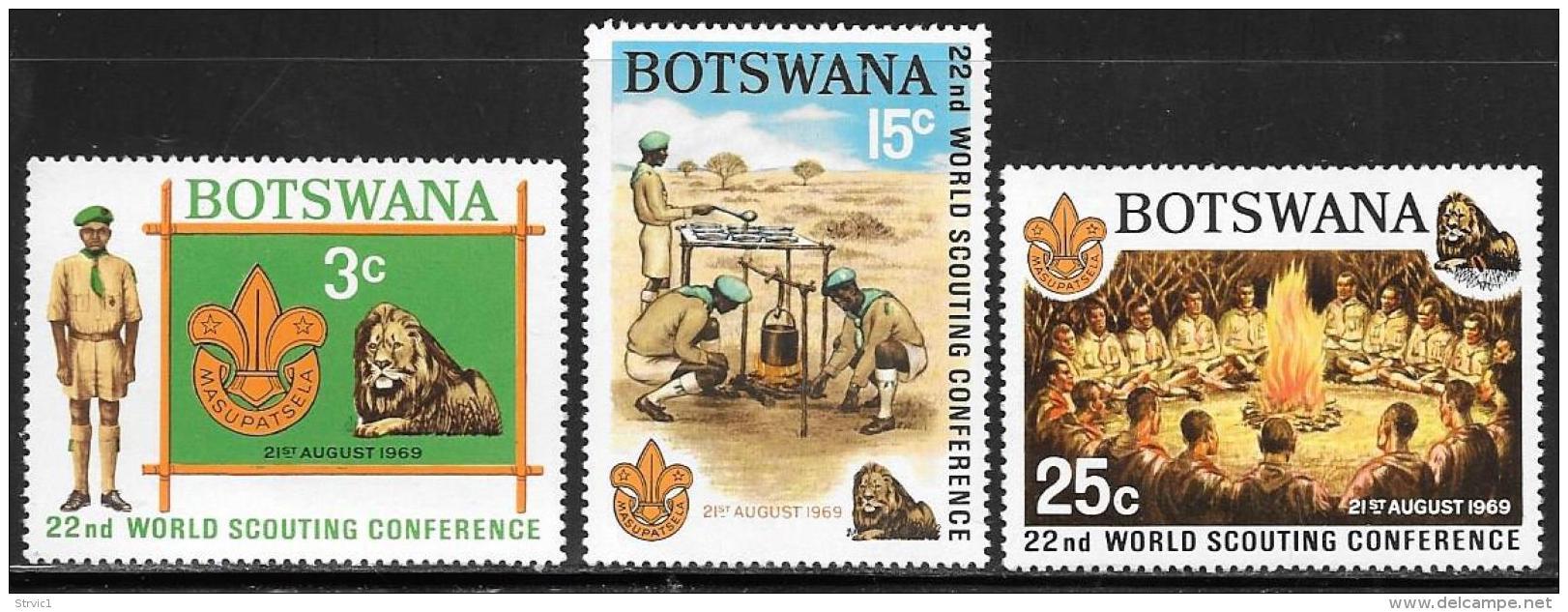 Botswana, Scott # 51-3 MNH, Scouting, 1969 - Botswana (1966-...)