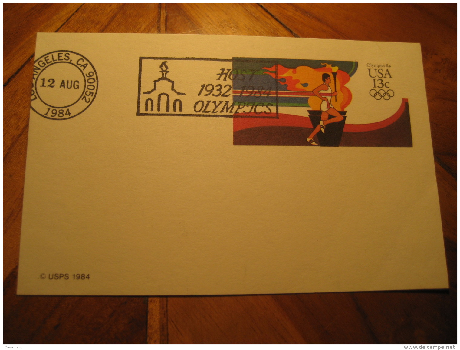 LOS ANGELES 1932 Olympic Games Olympics 1984 Torch Postal Stationery Card USA - Ete 1932: Los Angeles