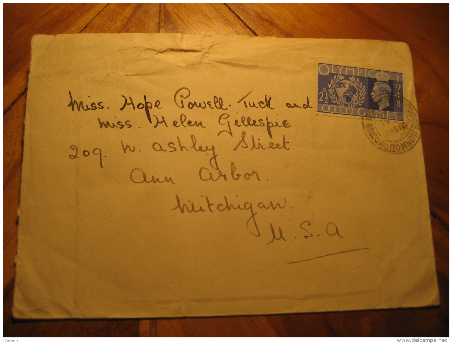 LONDON 1948 Olympic Games Olympics MONMOUTH Cancel Stamp On Cover ENGLAND GB UK - Sommer 1948: London