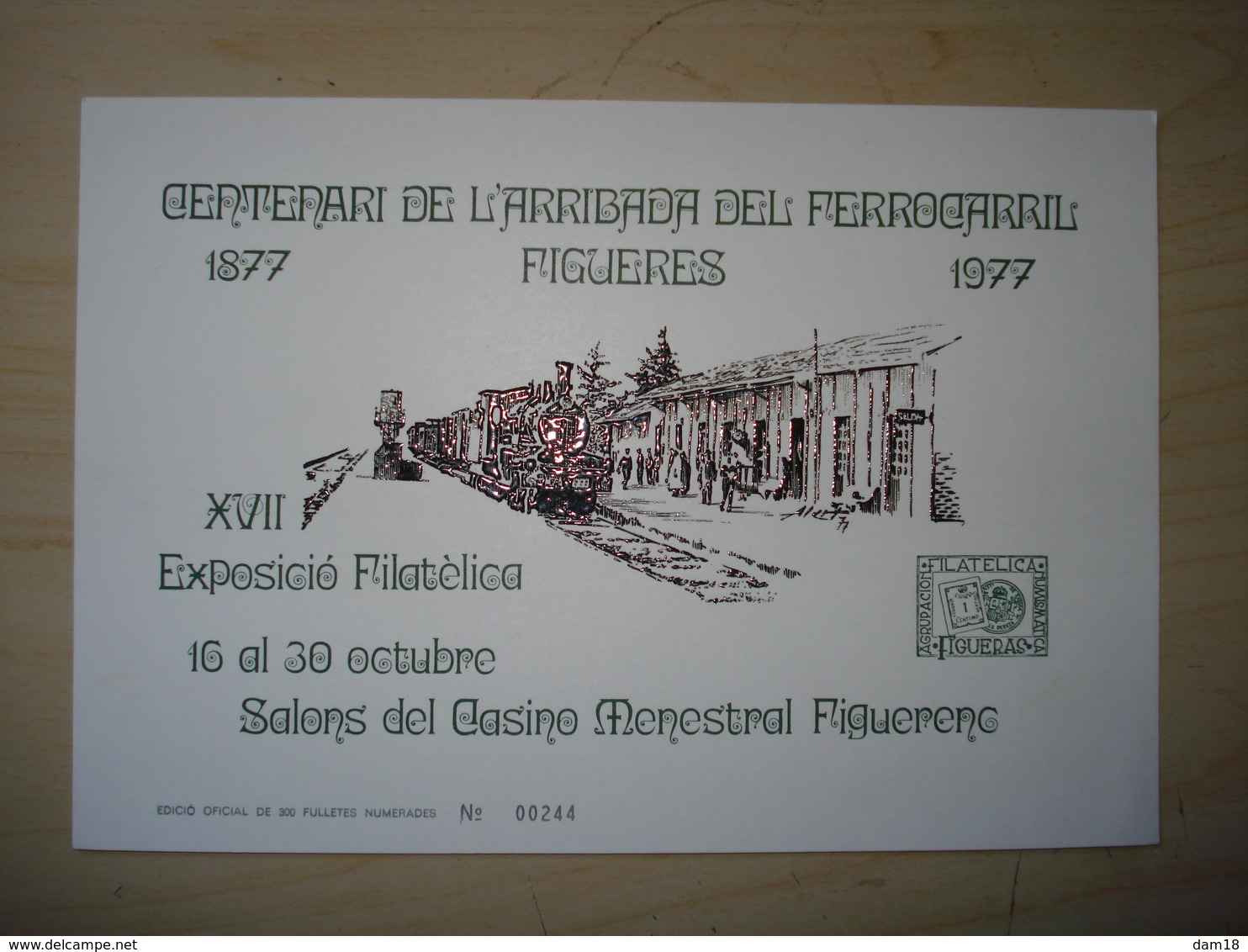 ESPAGNE PROGRAMA EXPOSICION CENTENARI FERROCARIL  FIGUERES 1977 24 PAGES + FEUILLET N° + REGLEMENT CONCOURS - Expositions Philatéliques