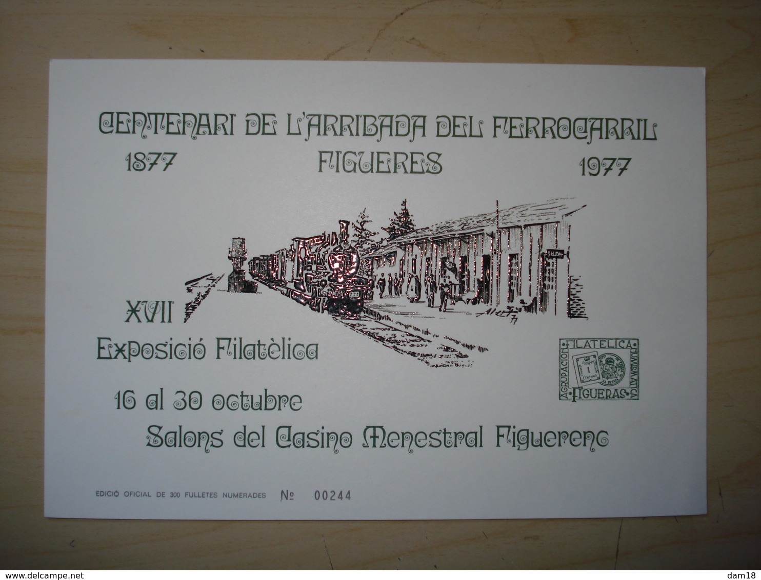 ESPAGNE PROGRAMA EXPOSICION CENTENARI FERROCARIL  FIGUERES 1977 24 PAGES + FEUILLET N° + REGLEMENT CONCOURS - Briefmarkenaustellung