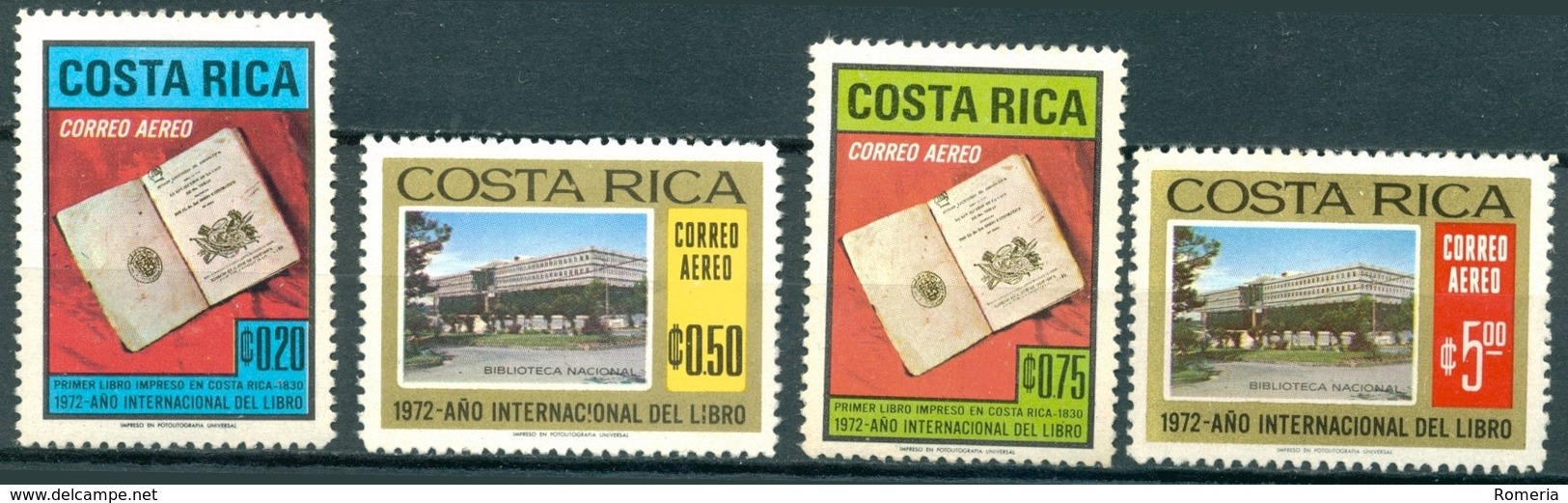 Costa Rica - 1972 - Yt PA 538/541 - Année Internationale Du Livre - ** - Costa Rica