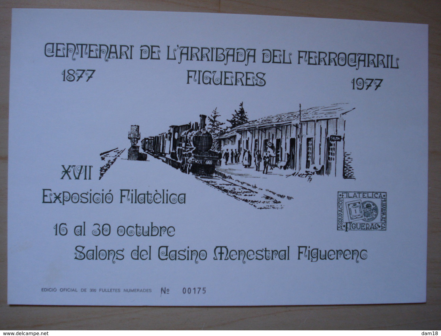 ESPAGNE PROGRAMA EXPOSICION CENTENARI FERROCARIL  FIGUERES 1977 24 PAGES + 1 FEUILLET NUMEROTE - Exposiciones Filatélicas