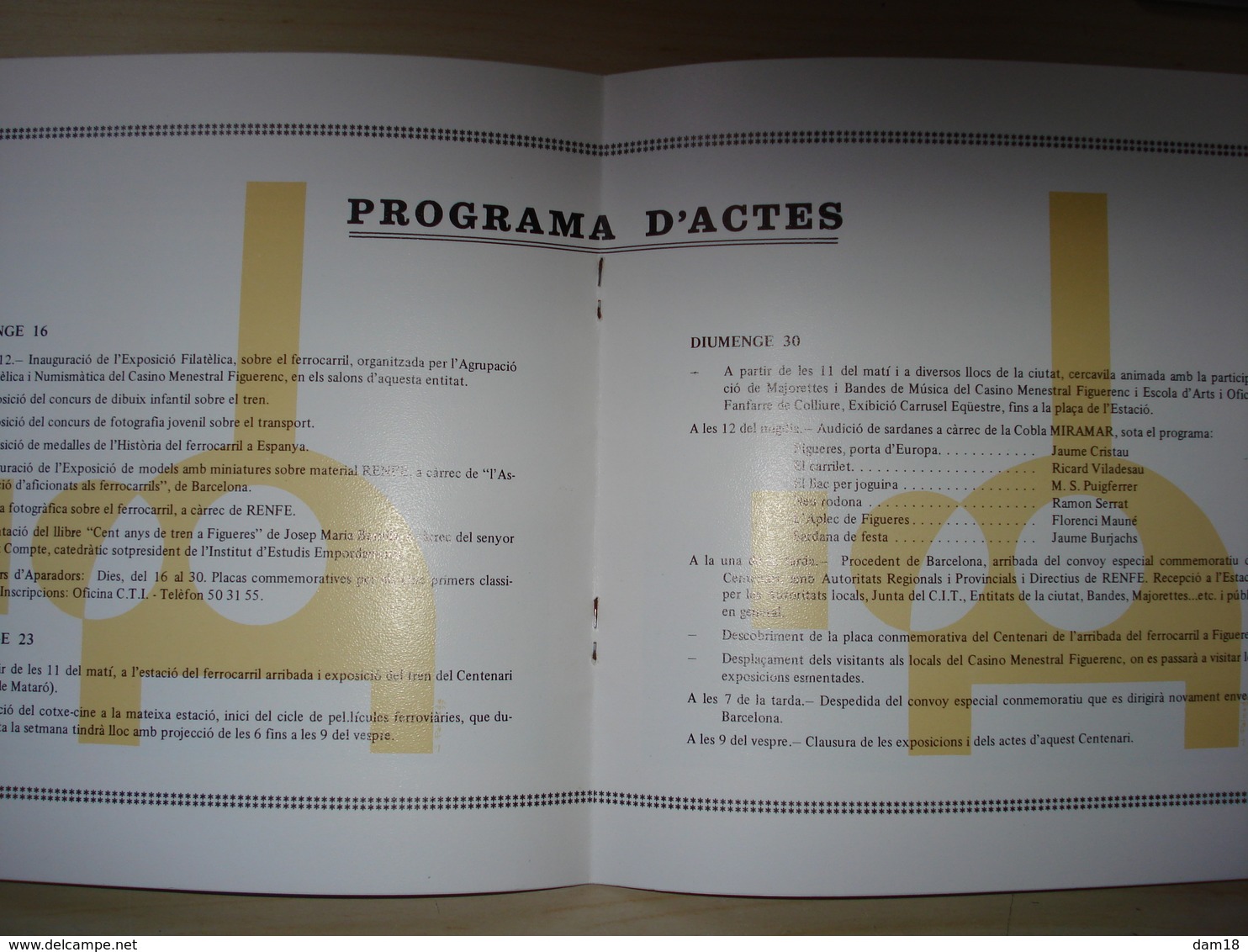 ESPAGNE PROGRAMA EXPOSICION CENTENARI FERROCARIL  FIGUERES 1977 24 PAGES + 1 FEUILLET NUMEROTE