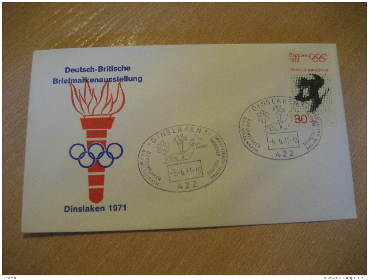 SAPPORO 1972 Winter Olympic Games Olympics DINSLAKEN 1971 Cancel Cover GERMANY Japan - Winter 1972: Sapporo