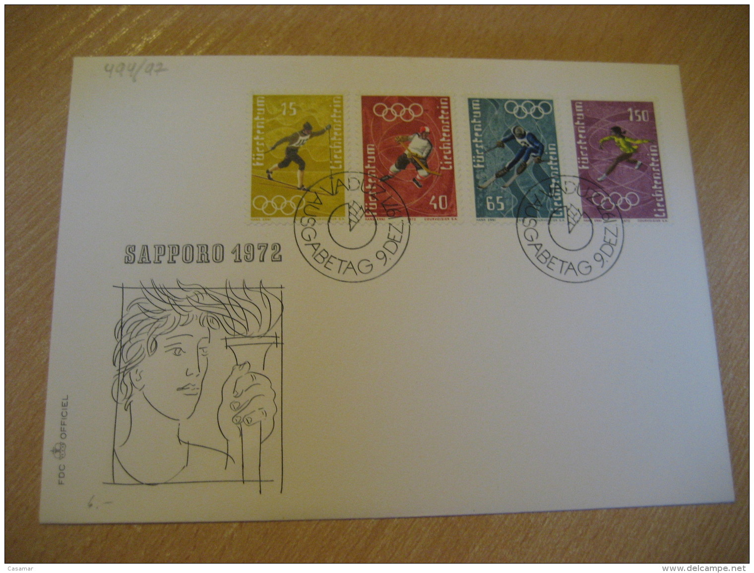 SAPPORO 1972 Winter Olympic Games Olympics Yvert 494/7 VADUZ 1971 FDC Cancel Cover LIECHTENSTEIN Japan - Winter 1972: Sapporo