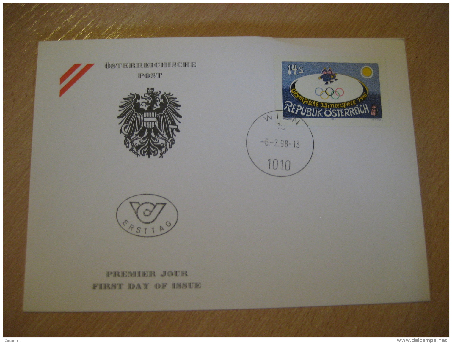 NAGANO 1998 Winter Olympic Games Olympics WIEN 1998 FDC Cancel Cover AUSTRIA Japan - Winter 1998: Nagano