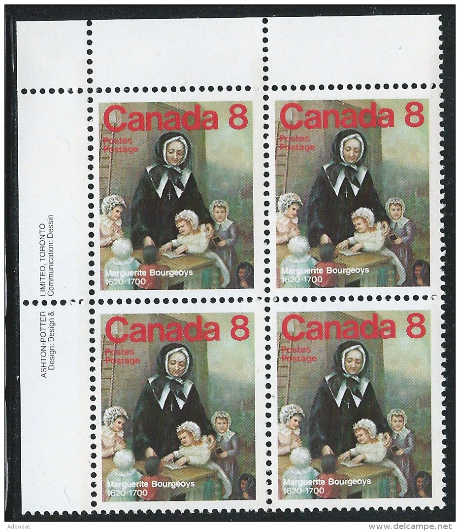 CANADA 1975 SCOTT/UNITRADW 660** UL PLATE BLOCK - Blocks & Sheetlets