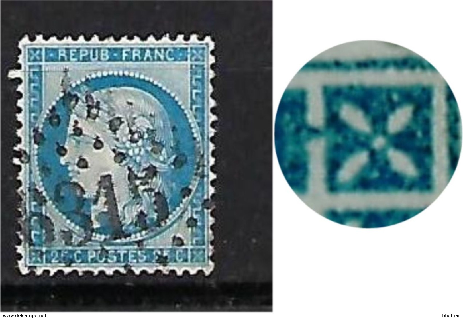 FR YT 60B " Ceres 60c. Bleu " 1871 GC 6315 LILLE-QUARTIER-PLACE-ST KARTIN - 1871-1875 Cérès