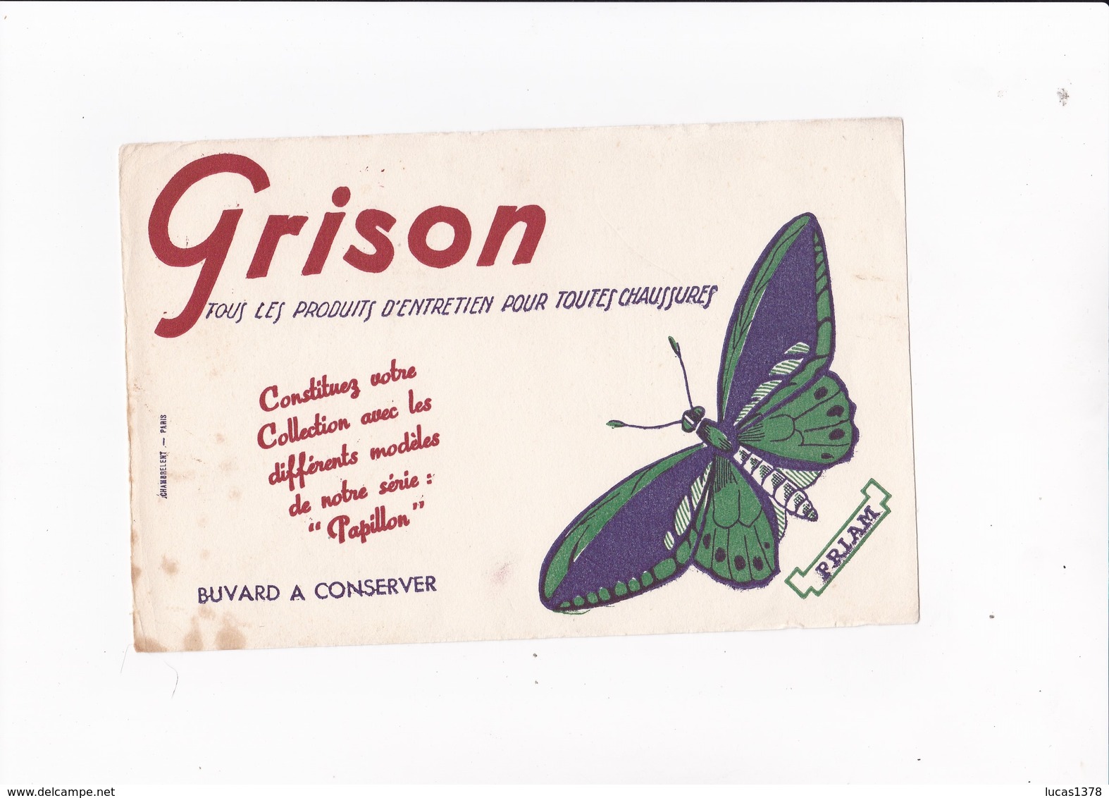 GRISON / PAPILLON PRIAM / RARE - Produits Ménagers