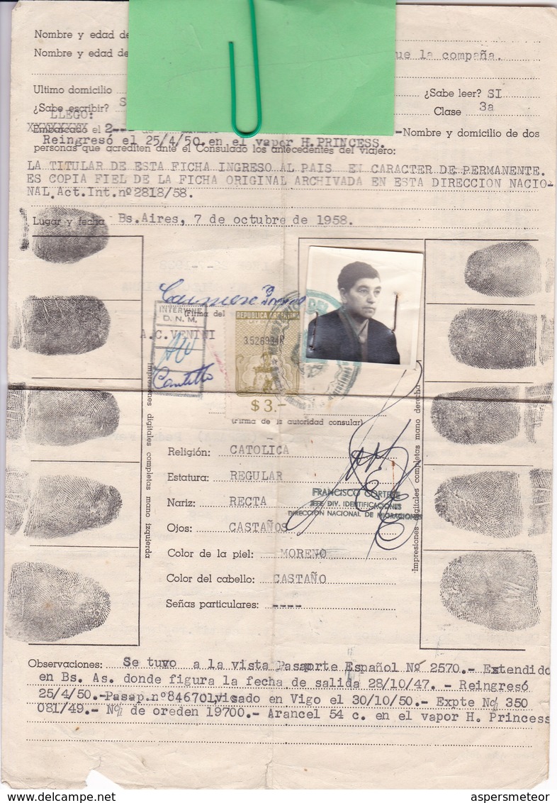 ESPAÑA SPAIN L'ESPAGNE 1938 FEMENINO FEMALE PASAPORTE PASSPORT REISEPASS PASSAPORTO.-TBE-BLEUP - Historische Dokumente