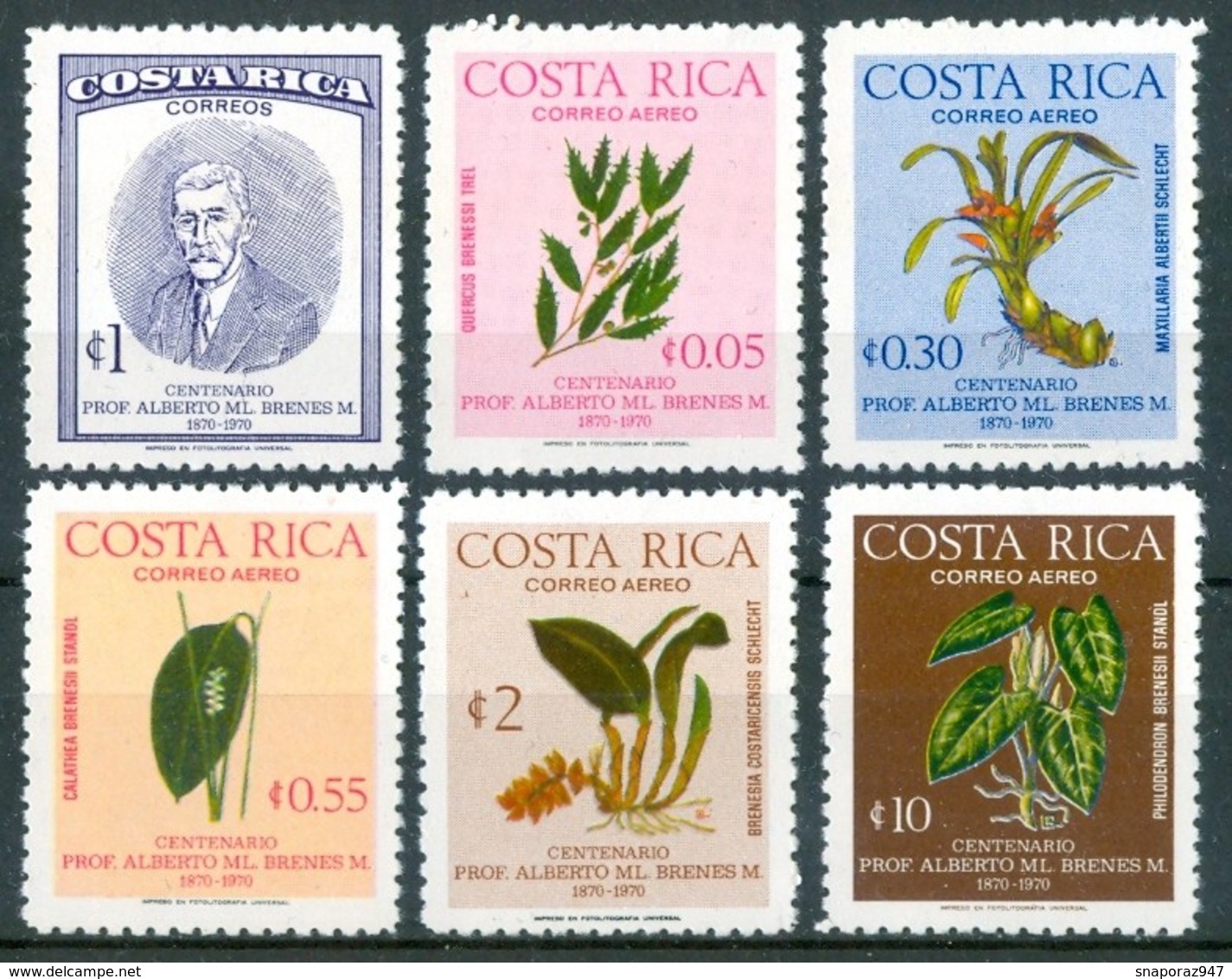 1976 Costa Rica Alberto Manuel Brenes Botanica Mora Botany Botanique Fiori Flovers  MNH** Ye54 - Natur