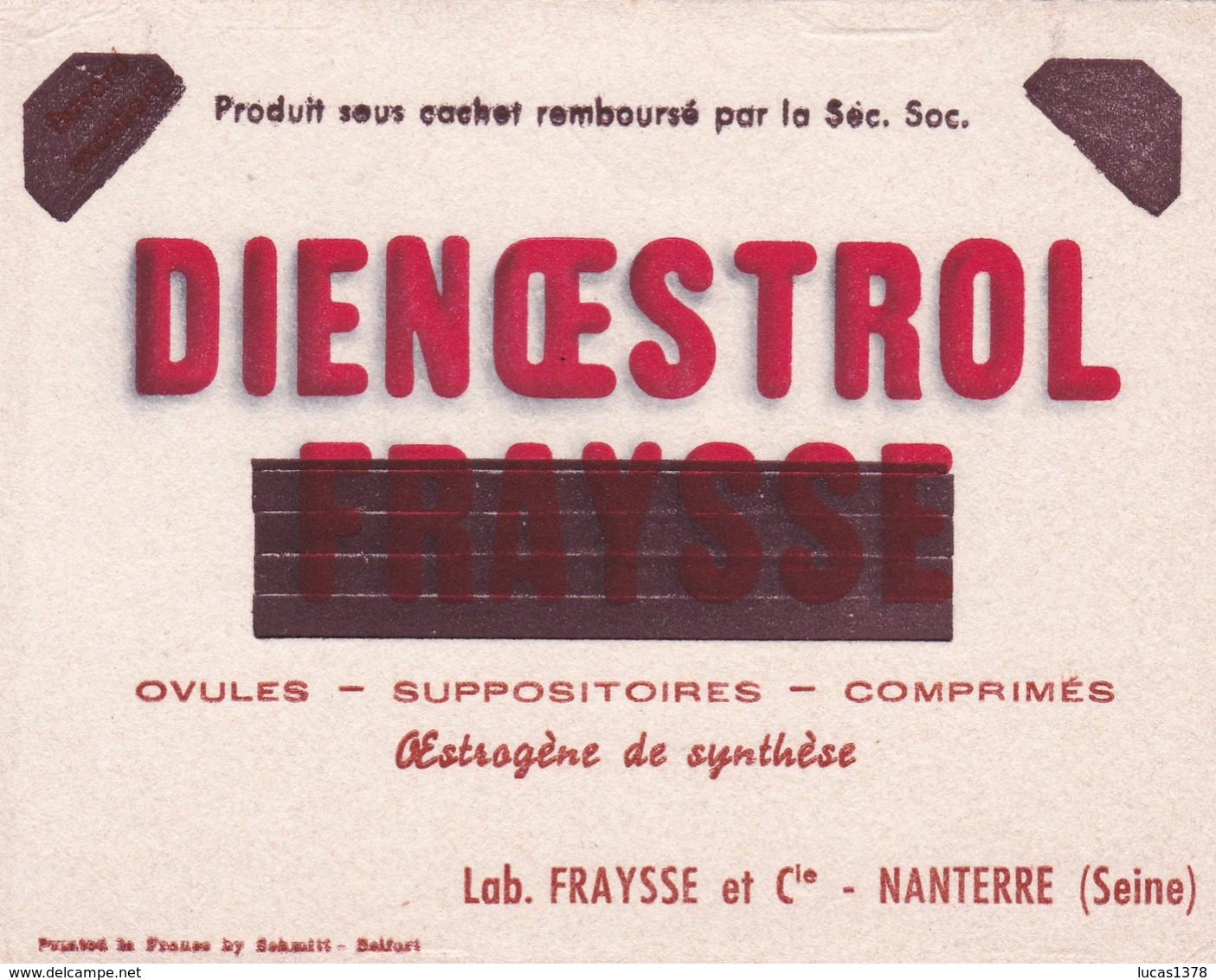 DIENOESTROL FRAYSSE / OVULES / SUPPOSITOIRES / RARE - Produits Pharmaceutiques