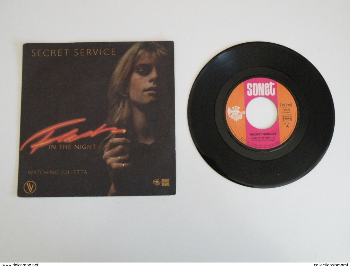 Flam Secret Service - Flah In The Night - Watghing Julietta - (Vinyle 45 T) Sonet - Disco, Pop